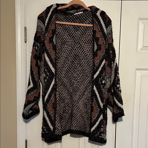 MNG MANGO Rare Oversized Chunky Knit Glittery Boho Cardigan - Picture 5 of 16